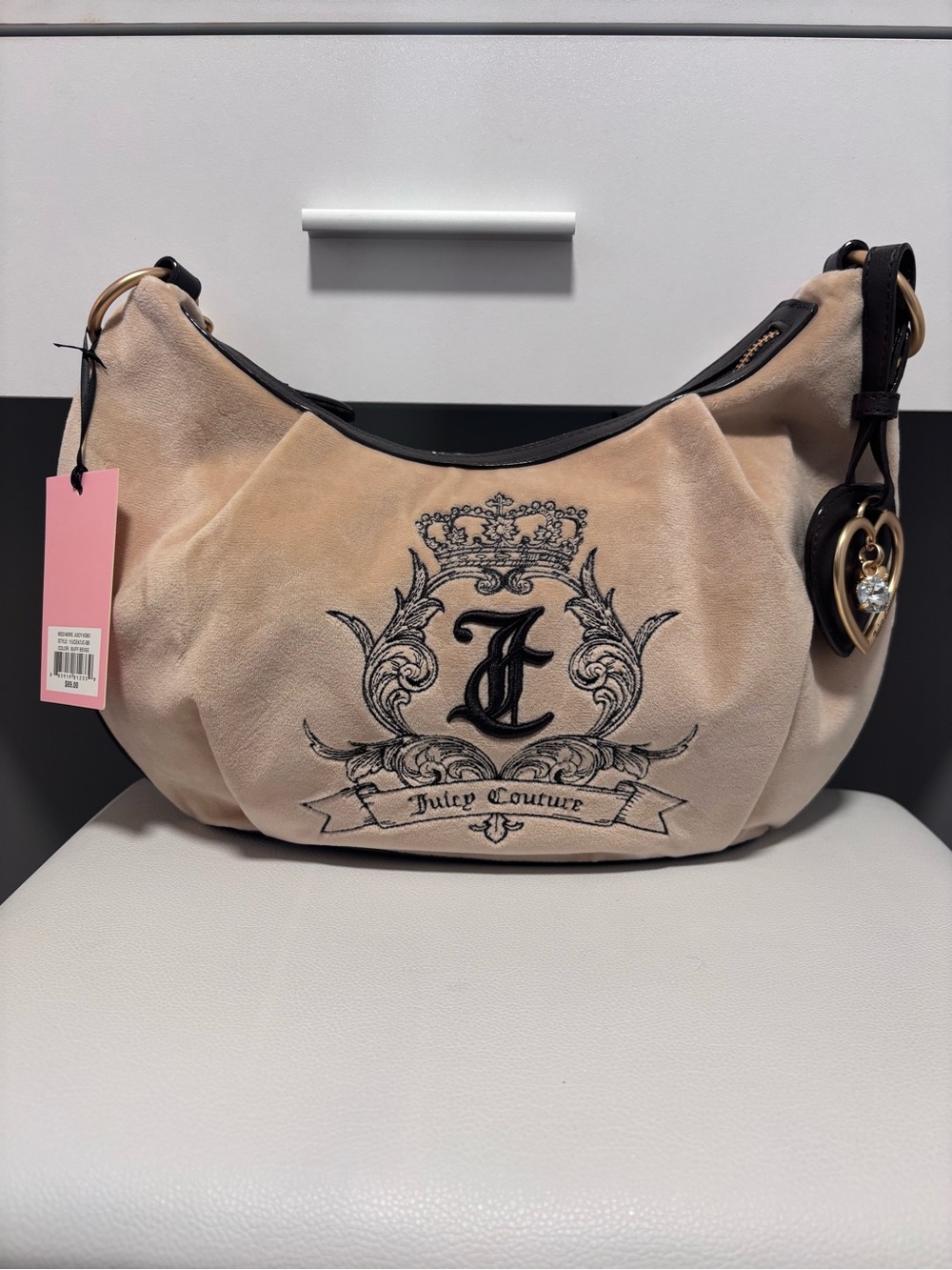 NWT Juicy Couture Need More Juicy Hobo Buff Beige